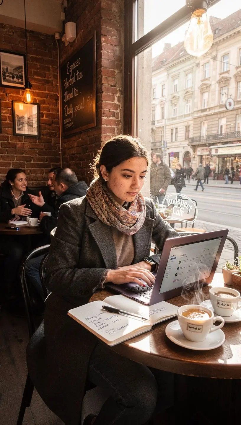 Teázás közben olvasott könyv, háttérben egy bögre gőzölgő teával.